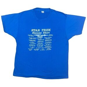 Vintage 70’s 80’s Star Trek TV Show Excuse Single Stitch Screen Stars Tee Shirt